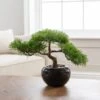 Artificial Bonsai Tree In Black Pot