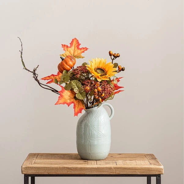 Artificial Autumn Sunflower Bouquet In Ceramic Plant Pot - Image 4