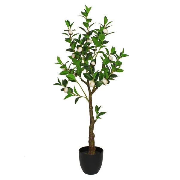 Artificial Camellia Tree In Black Plant Pot - Image 5