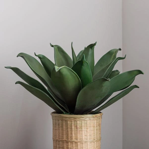 Artificial Agave In Bamboo Plant Pot - Image 2