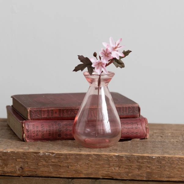 Set Of 3 Artificial Pretty Boho Stems In Pink Glass Vases - Image 4