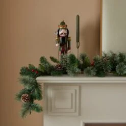 Artificial Pre Lit Cone And Berry Garland