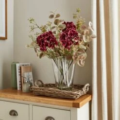 Artificial Hydrangea And Eucalyptus In Vase
