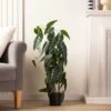 Artificial Climbing Caladium Plant In Black Plant Pot