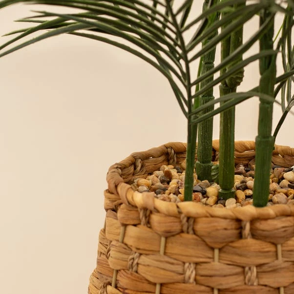 Artificial Palm Tree In Woven Basket Plant Pot - Image 2