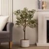 Artificial Olive Tree In White Ceramic Plant Pot