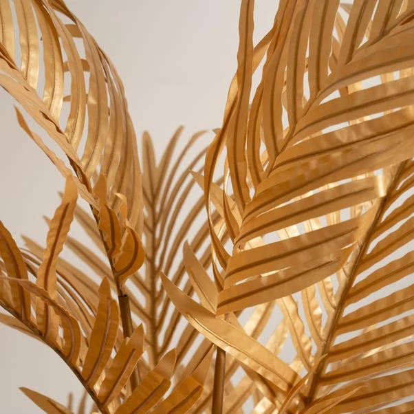 Artificial Gold Kwai Palm Tree In Black Plant Pot - Image 2