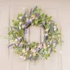 Artificial Spring Purple Florals Wreath