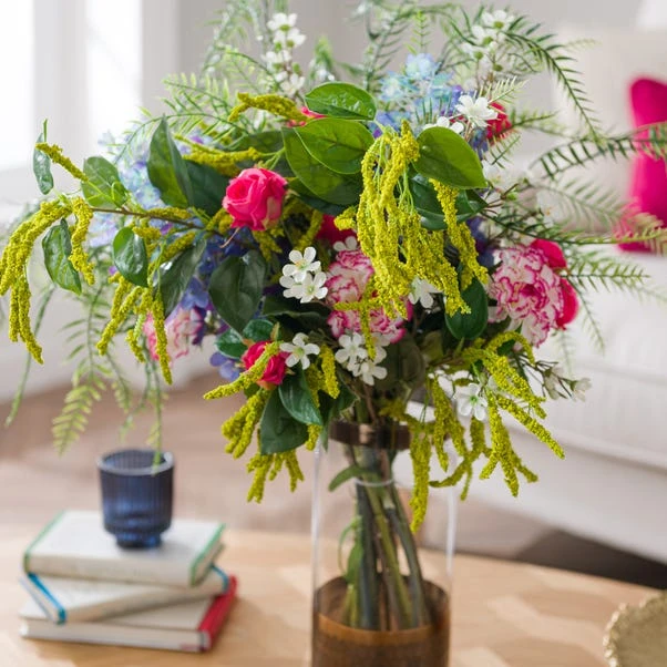 Artificial Bright Florals & Fern Bouquet - Image 2
