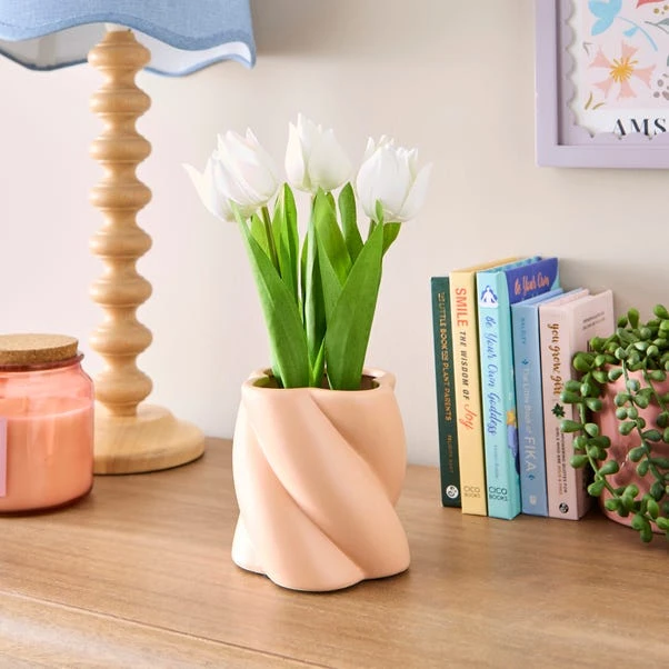 Artificial Tulips In Twist Vase - Image 4