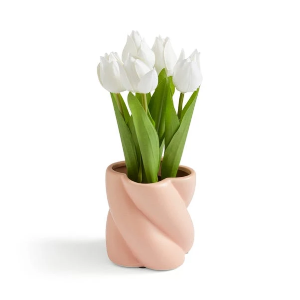 Artificial Tulips In Twist Vase - Image 6