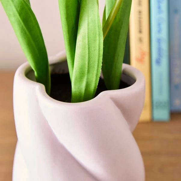 Artificial Tulips In Twist Vase - Image 2