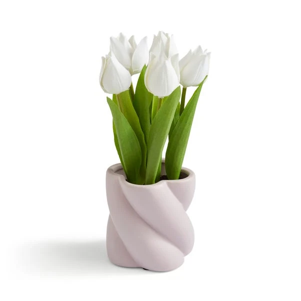 Artificial Tulips In Twist Vase - Image 3