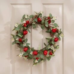 Artificial Strawberry Wreath