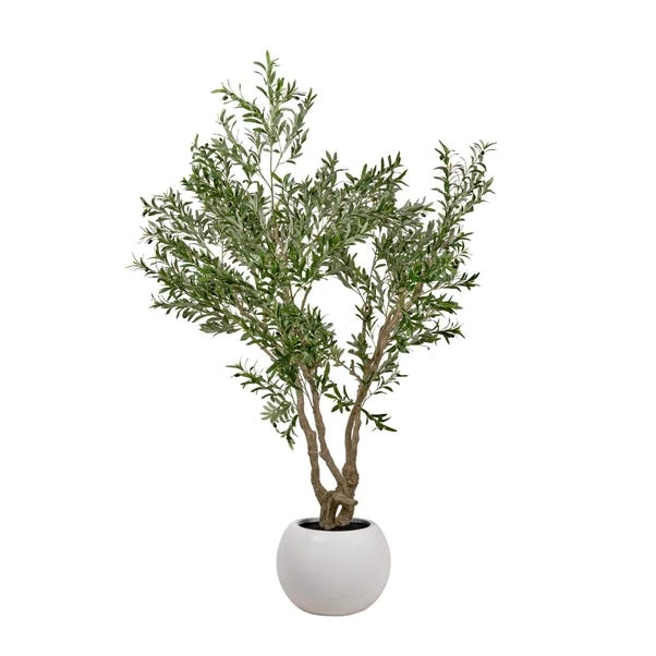 Artificial Extra Large Olive Tree In Rounded White Plant Pot - Image 4