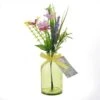 The Cottage Garden Artificial Bouquet In Green Glass Vase